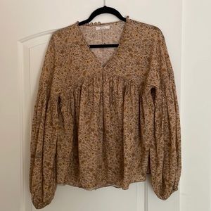 Doen Thistle Top in Jaipur Mustard Floral